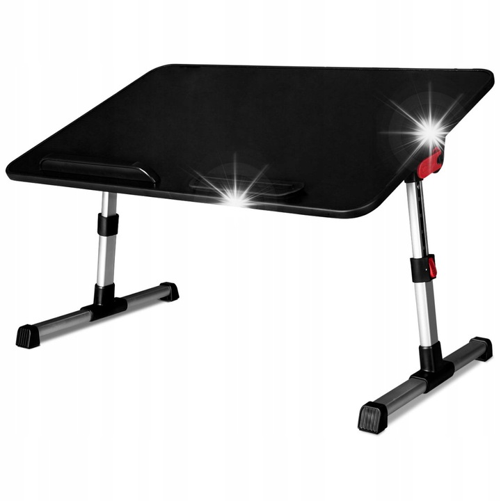 Mesea pentru laptop Mozos Game-SL1, reglabila, neagra cu detalii rosii, dimensiuni 52x30x9cm