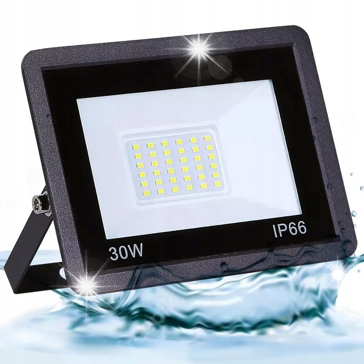 Proiector LED Sternhoff 30W, alb rece, IP66, dimensiuni 160x120x30mm, montaj pe suport