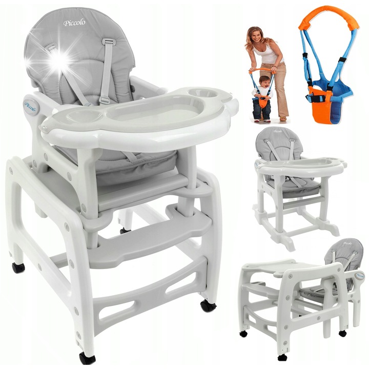 Scaun de masa Piccolo, cu functie de leagan, 3 pozitii de inclinare, EKO-SKORA, 74x57,5x50cm