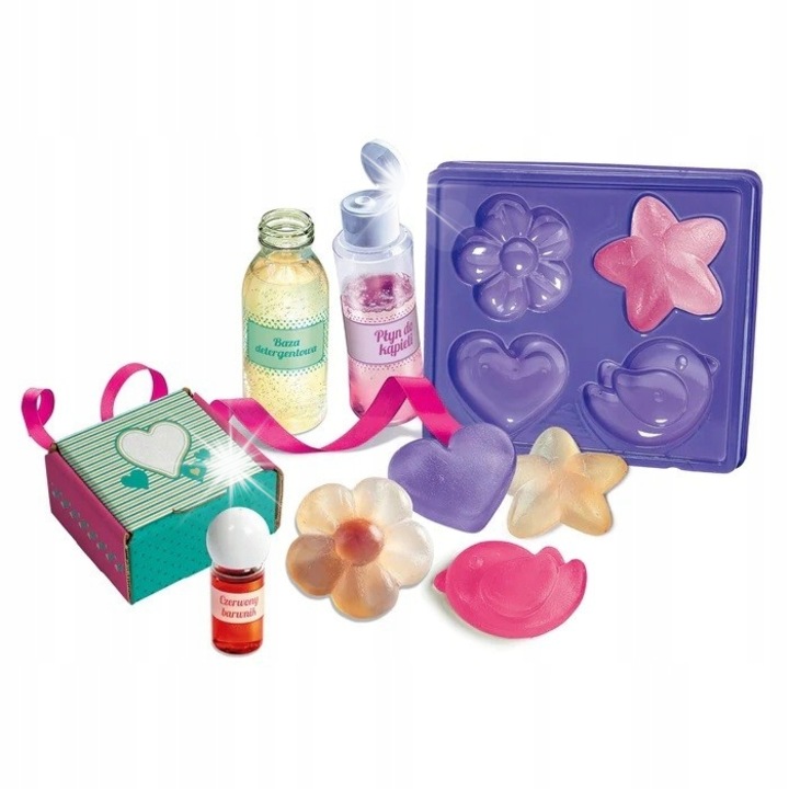 Set stiintific Clementoni, laborator de sapun, 8 ani+, accesorii pentru experimente, cosmetica, colorat