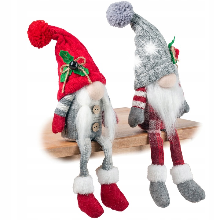 Set ornament de Craciun, gnomi, 2 bucati