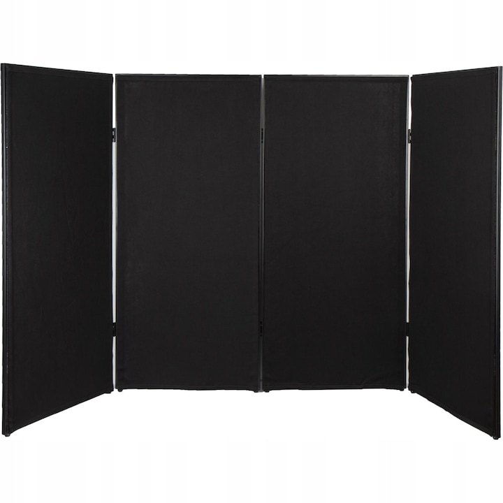 Параван Mozos DJ-FC, 4 панела, 50x112см, черен, стоманена конструкция