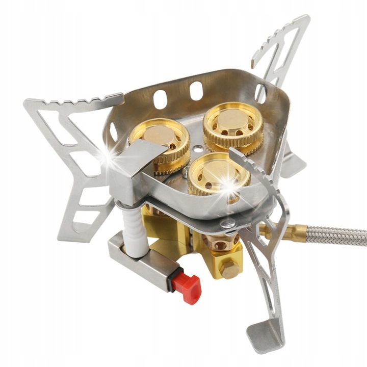 Kemping gázfőző HUIOP 6800W, gáz, szürke, 14x14x13cm