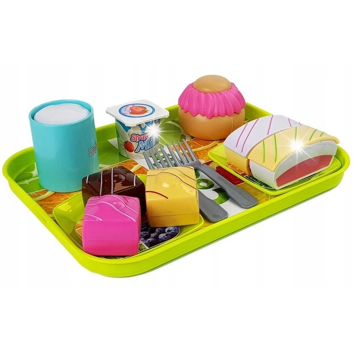 Set de joaca pentru copii, Lean Toys, desert cu tacamuri, multicolor