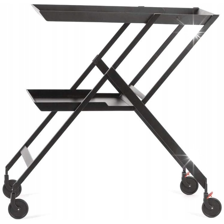 Сгъваема сервизна маса, Alessi, 46x86x78см, черна