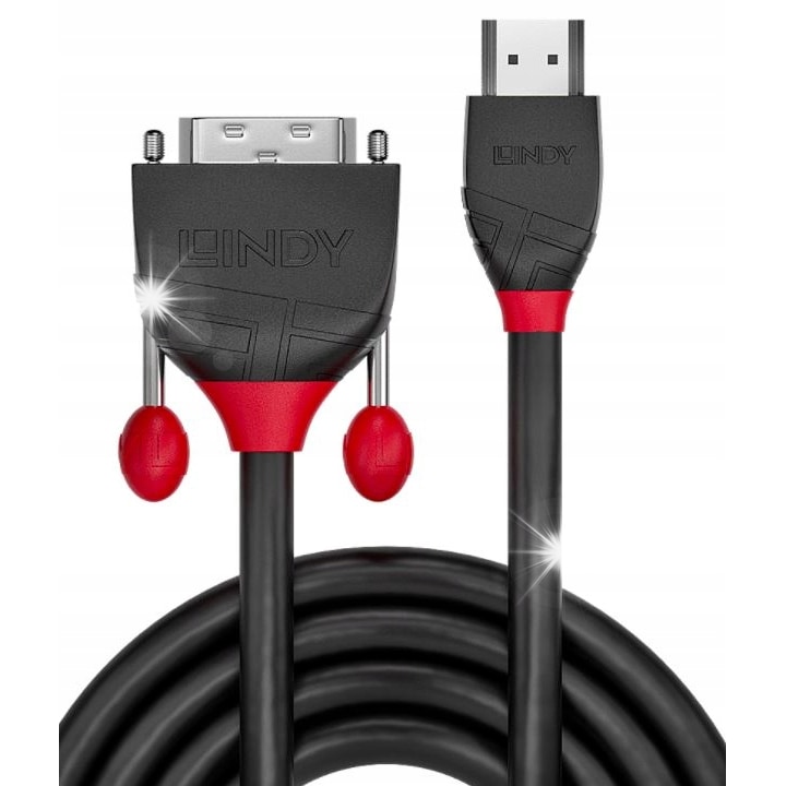 Cabluri HDMI - DVI-D Single Link 5m, Lindy, negru, 30AWG