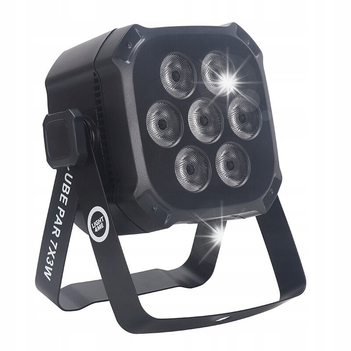 Reflektor LED Light4Me Cube Par 7x3W, RGB, 36W, teljes készlet