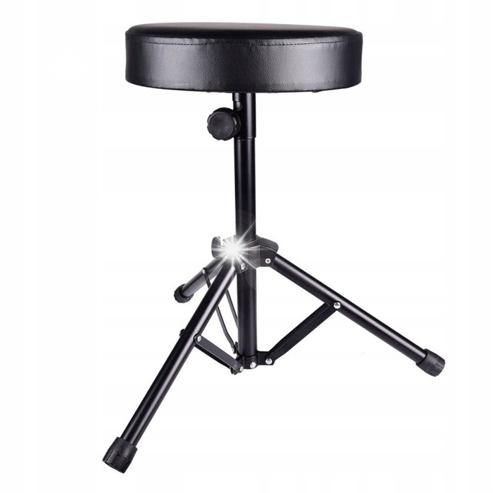 Scaun pentru percutie, Music Express, model N4, rotund, negru, 30x50cm, set pliabil