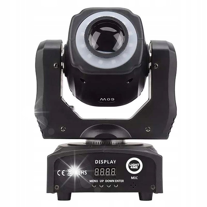 Reflector LED Light4Me Mini Spot 60 Ring, 60W, 12 LED RGB, 3 moduri de lucru, 33x22x34cm