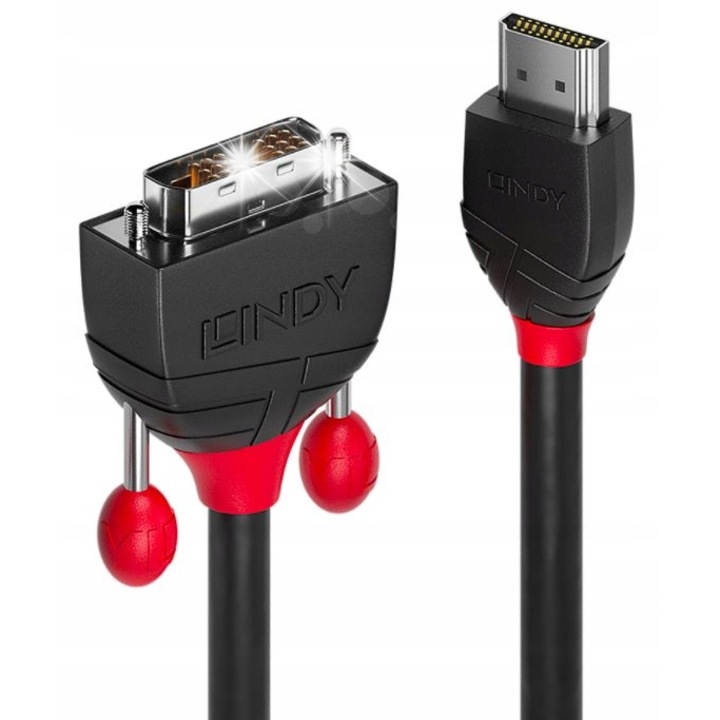 Cabluri HDMI - DVI-D Single Link 1m, Lindy, negru, 30AWG