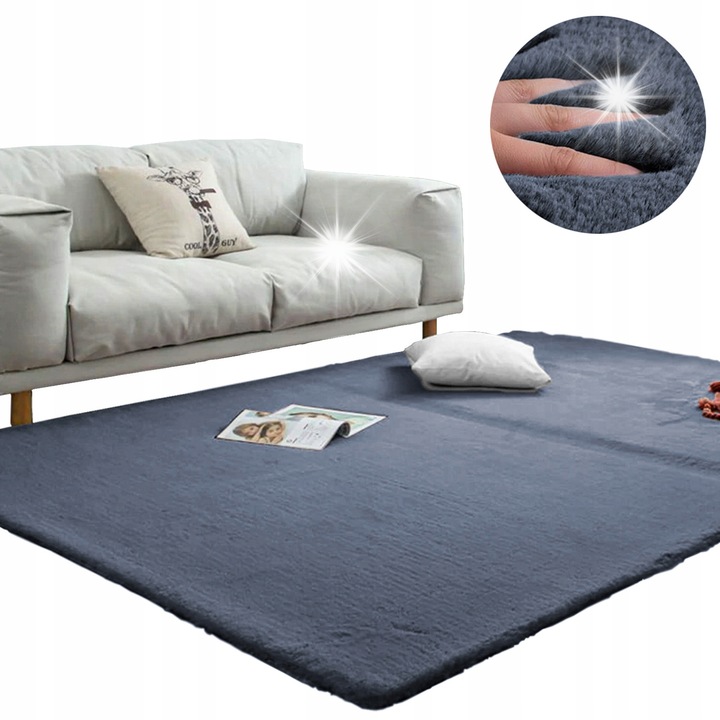 Килими Rabbit, Strado, Silver, 60x90 см, антиалергични, shaggy