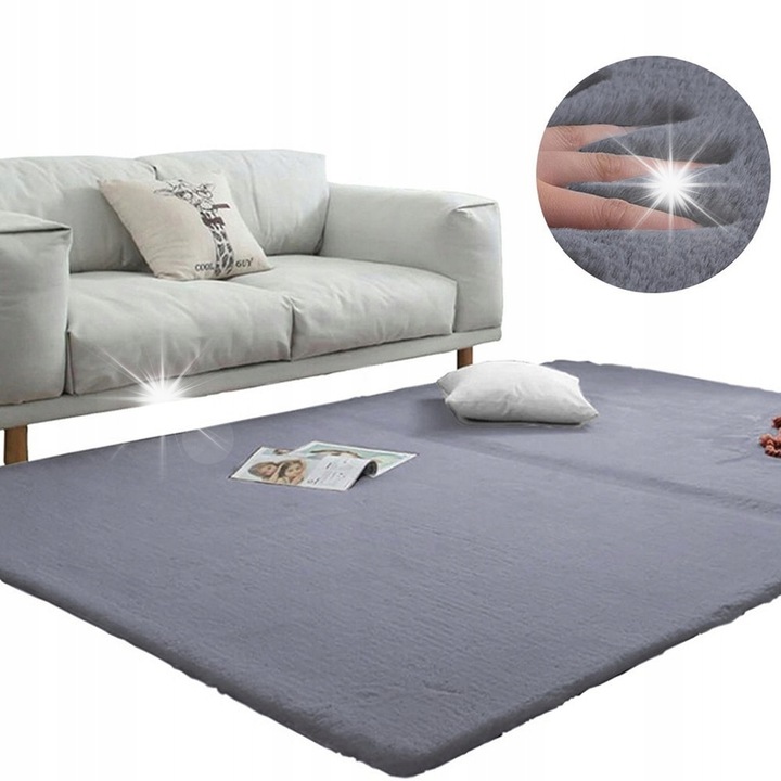 Пухкав килим Strado Rabbit 160x230см светлосив, антиалергичен, мек