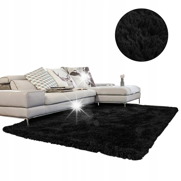 Килим Shaggy Strado 120x170cm BlackSky, мек, плътен, за интериор