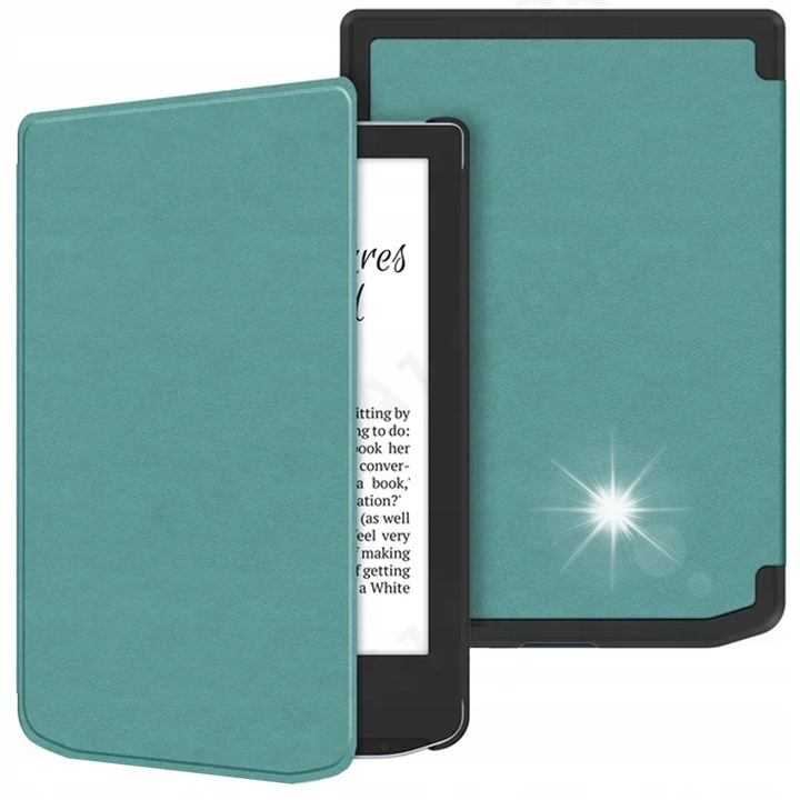 Smart tok PocketBook Verse/Verse Pro 629/634-hez, zöld, műanyag, automatikus alvás funkció