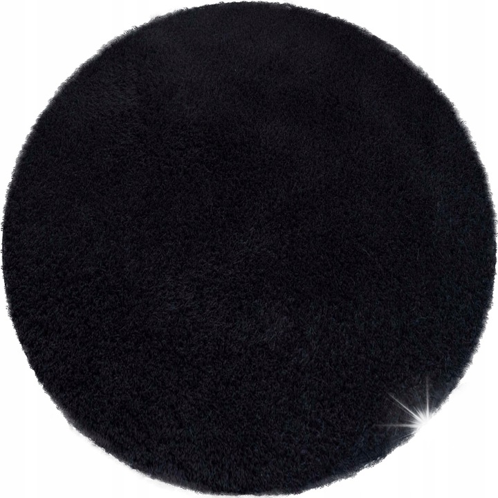 Кръгъл килим Alpaca Strado, 180x180см, черен, противоплъзгащ, мек