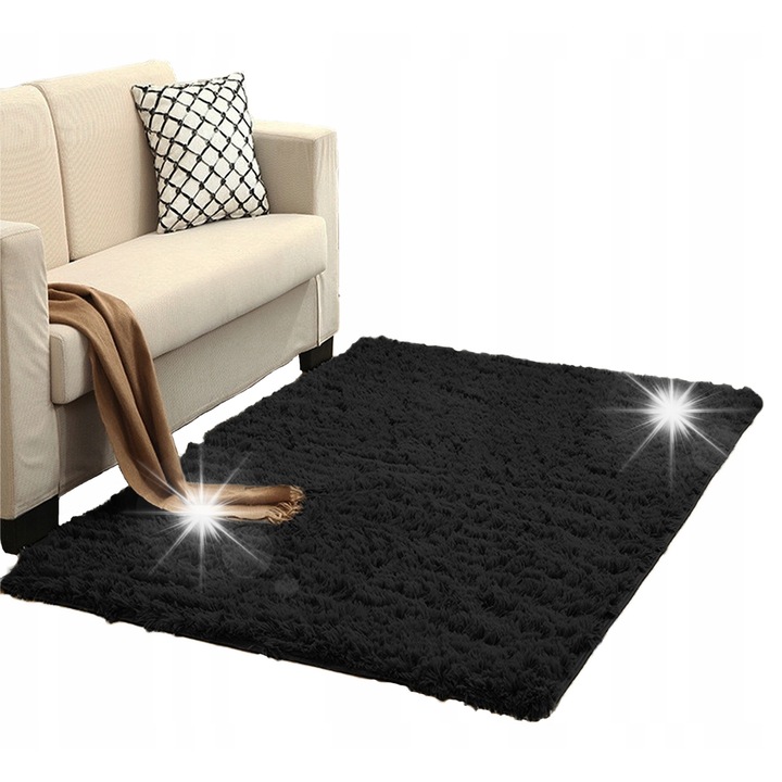Килим Shaggy Strado 120x160cm BlackSky, мек, плътен, за интериор