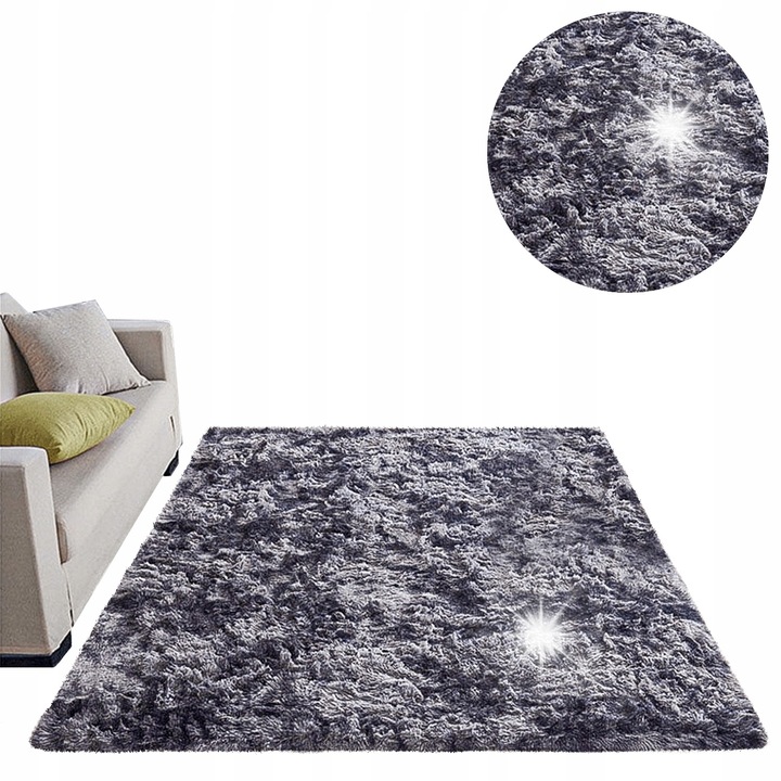 Килим Shaggy Strado Ombre 120x170 см, сив, противоплъзгащ, мек