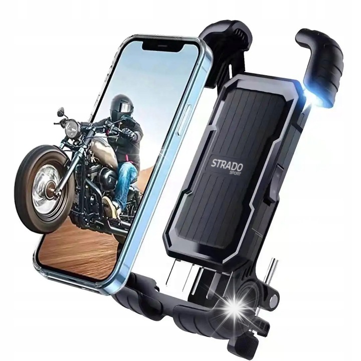 Strado telefontartó, kerékpáros típusú, állítható 132-170 mm, fekete színű