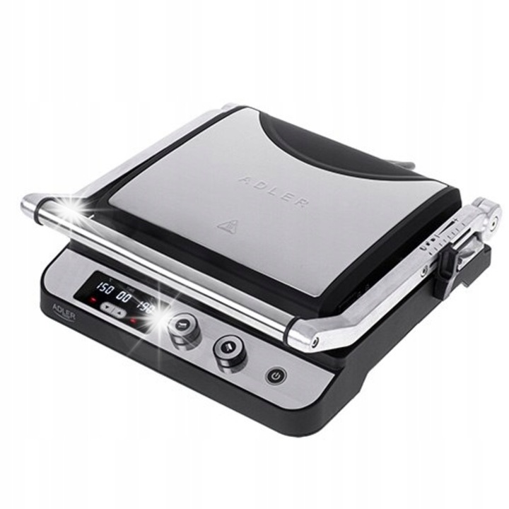 Електрически грил Adler 3059, 3000W, 2 в 1, черен, 36,5x36x14см