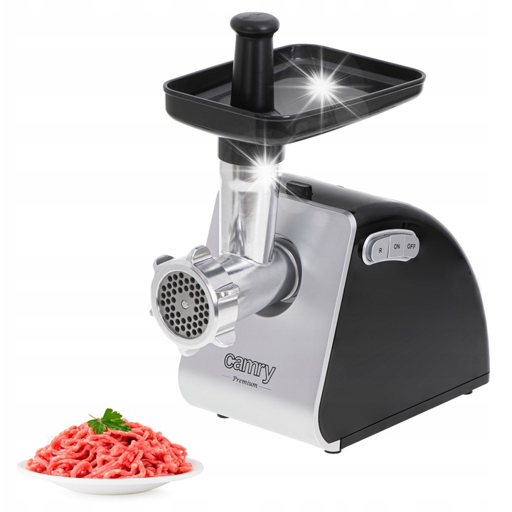 Masa de tocat electrica Camry, 3 site, 1600W, negru/argintiu, 41x21.5x26.5cm