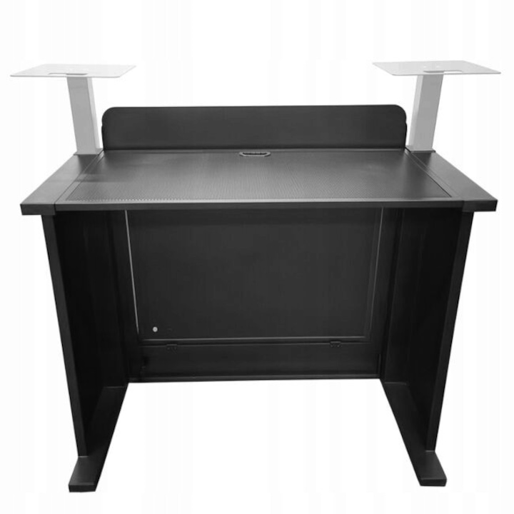 Masa DJ mobila DNA, tablou LED RGB iluminat, 99x49,5cm, negru, set complet