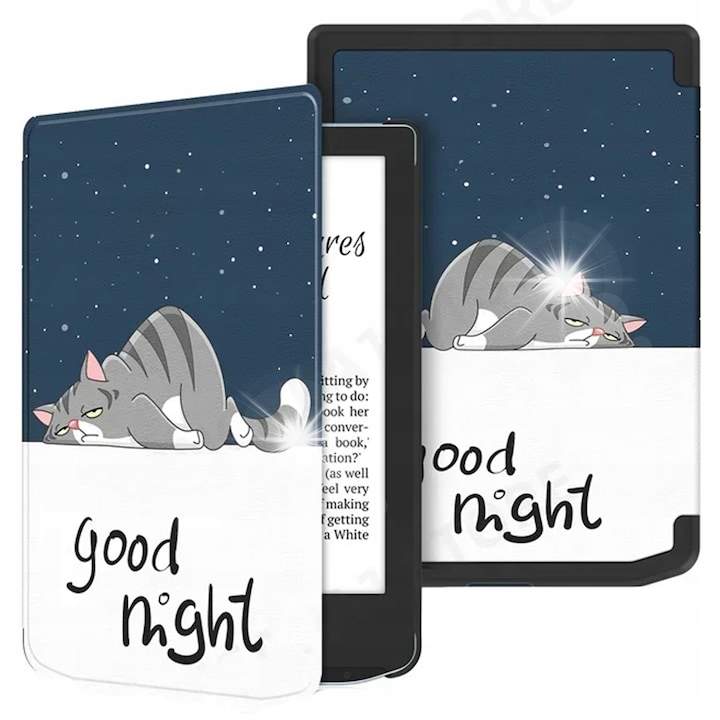 Grafikus tok PocketBook Verse/Verse Pro 629 634 készülékhez, többszínű, műanyag, automata ébresztő/alvó funkcióval