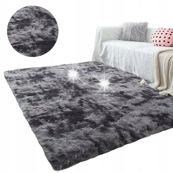 Килим Shaggy Strado Ombre 140x190 см, светлосив, противоплъзгащ, мек