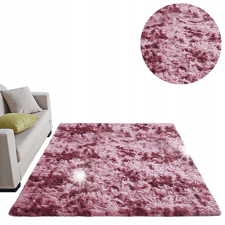Килим Shaggy Strado Ombre 200x290 см червен, противоплъзгащ, мек, модерен дизайн