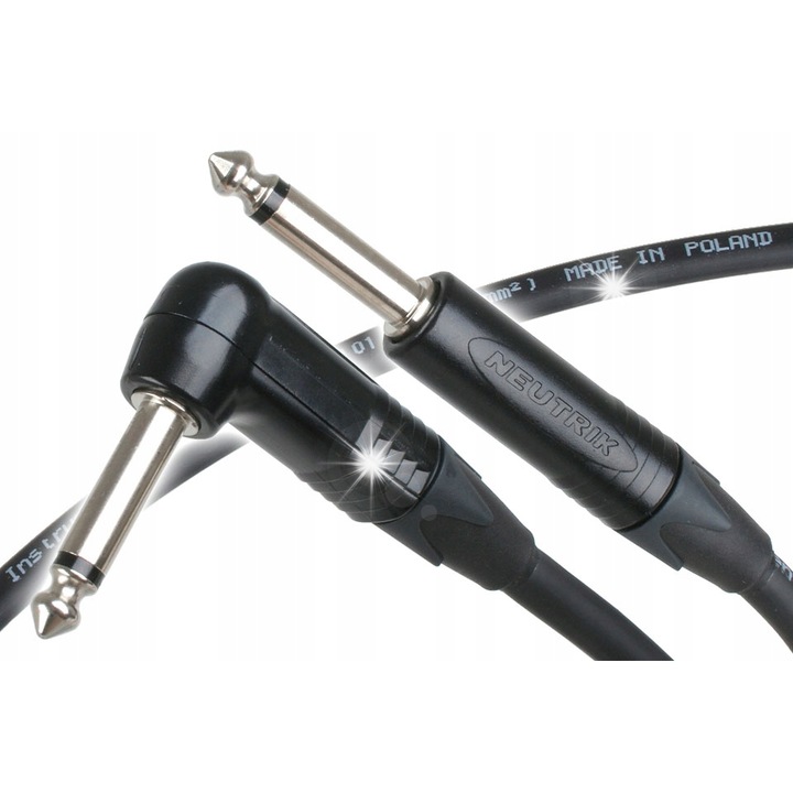 Jack 6.3mm hangszerkábel, Red's Music, dupla árnyékolású, basszusgitárhoz, 3 m