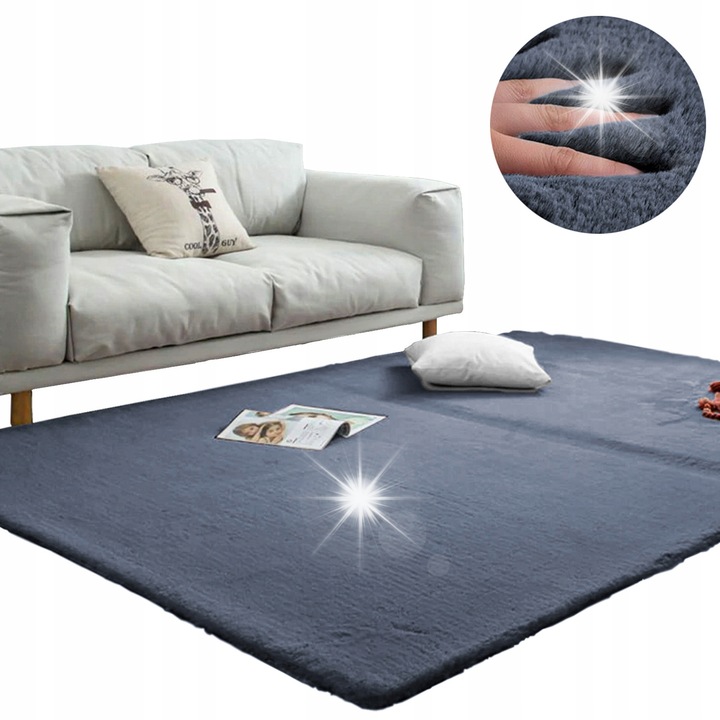 Килими Rabbit, Strado, Имитация на кожа, Silver, 200x250 см, Антиалергичен