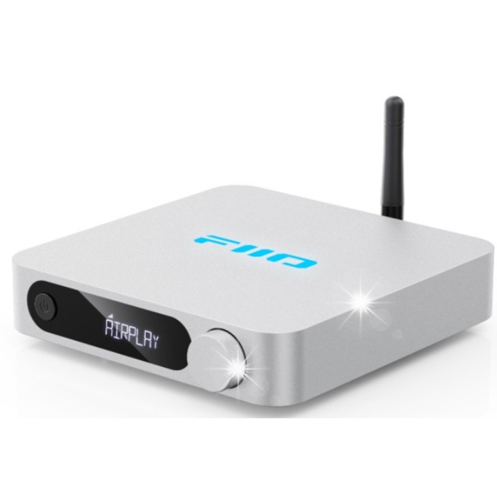 Player audio FiiO SR11, Wi-Fi dual-band, iesiri digitale, argintiu, 157x133x32mm