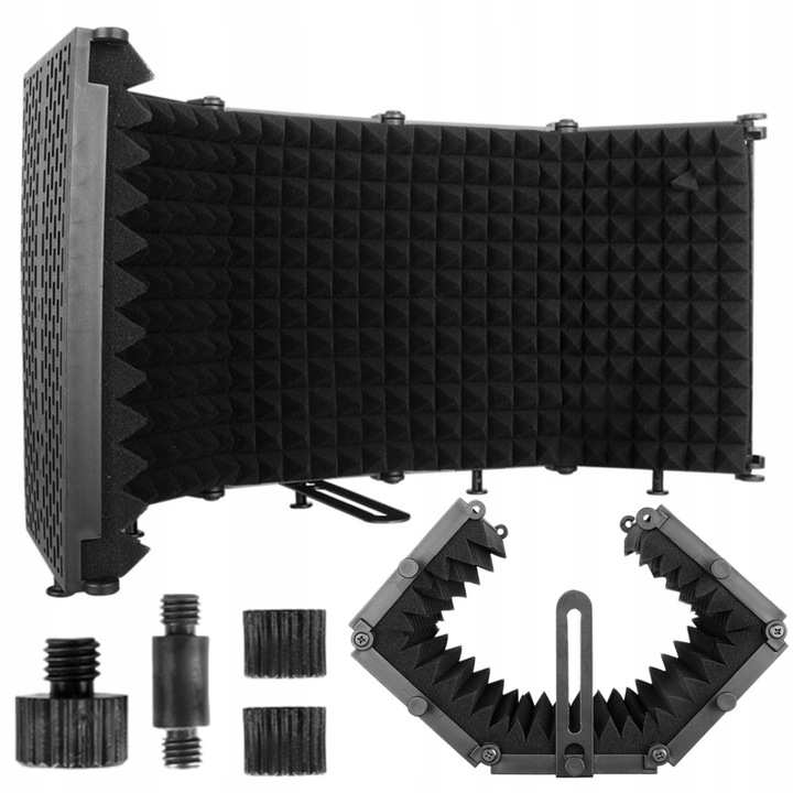 Összecsukható akusztikus kabin, DNA NSN, 5 panel, fekete, 67,5x4x25cm