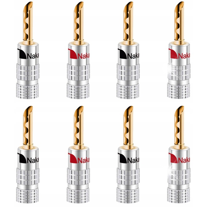 8 db BFA Nakamichi HQ Premium csatlakozó készlet, 24k arany, 6 mm2, többszínű