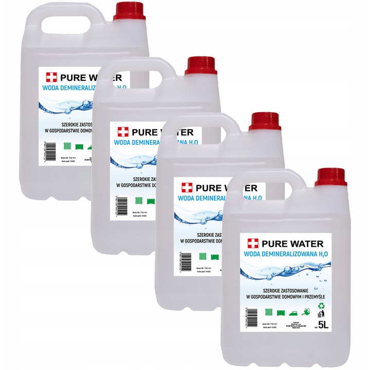 Szett Demineralizált Víz 20L, CHOSA, Gyógyszerészeti Tisztaságú, Színtelen