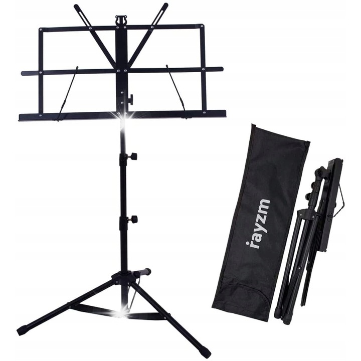 Stativ metalic pliabil Rayzm, 3 suporturi, 50x29cm, negru