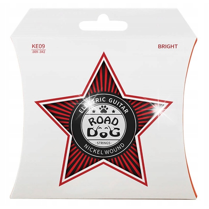 ROAD DOG KE09 elektromos gitárhúrkészlet, 6 húros, E1st-009, B2nd-011, G3rd-016, D4th-024, A5th-032, E6th-042, 22"-24", többszínű
