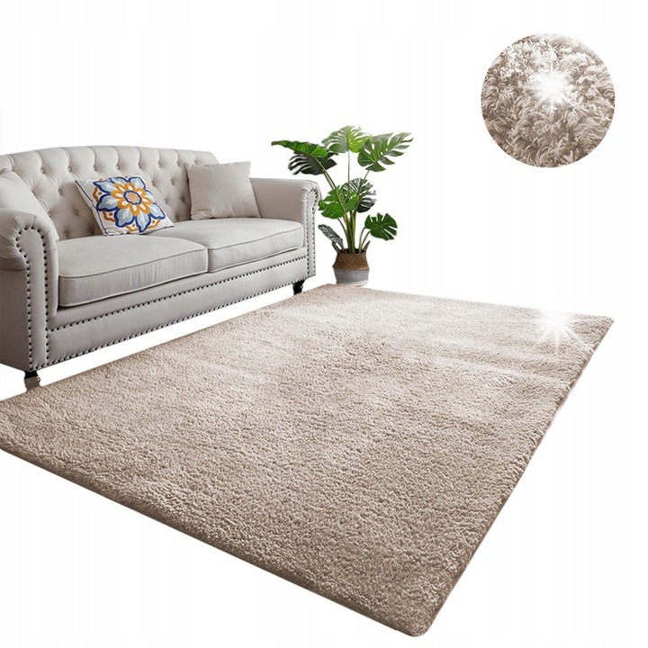 Килим Strado Alpaca 140x200cm, бежов, антиалергичен, мек