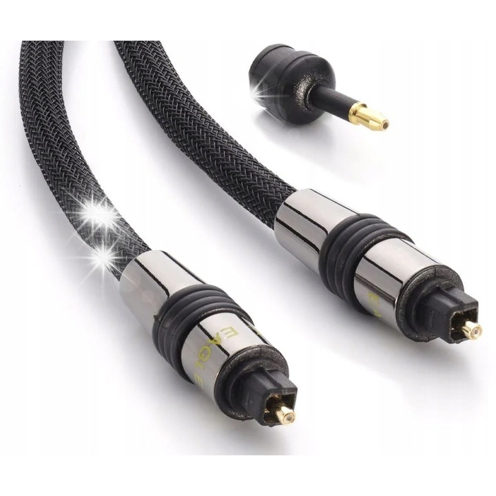 Optikai kábelek, Eagle, Deluxe II, 1,5m, fekete, jack adapterrel