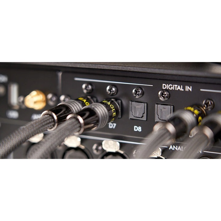 Cabluri optice, Eagle, Deluxe II, 1,5m, negru, cu adaptor jack