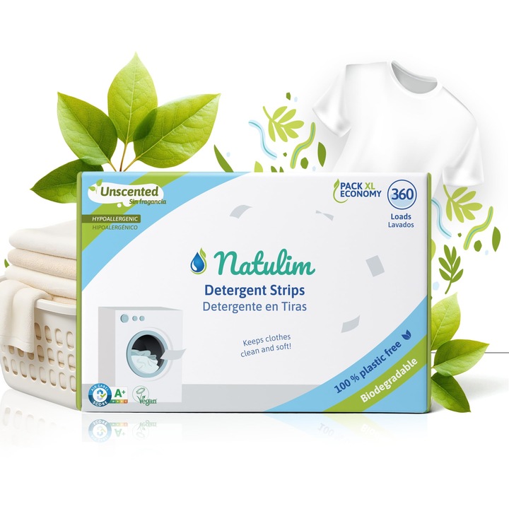 Natulim mosószerlapok, 360 mosásos szett, biológiailag lebomló, illatmentes