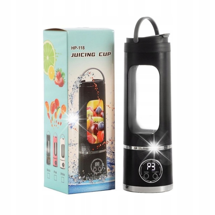 Преносим блендер за смути, 450мл, 10 остриета, розов, USB