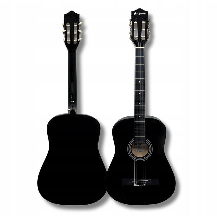 Класическа китара 4/4 Suprimo, пълен комплект, черна, сънбърст, 96x36,5x8,5см