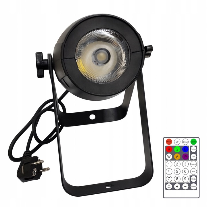 Reflektor / LED projektor Light4Me Pinspot 40, 40W RGBW LED 4 az 1-ben, 6° sugárzási szög, DMX vezérlés és 433 MHz rádiós távirányító, Fekete, 1 db