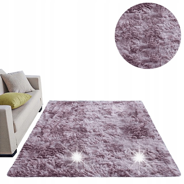 Covor Shaggy Strado Ombre 200x260cm, Violet, Antiderapant, Grosime 3,5cm