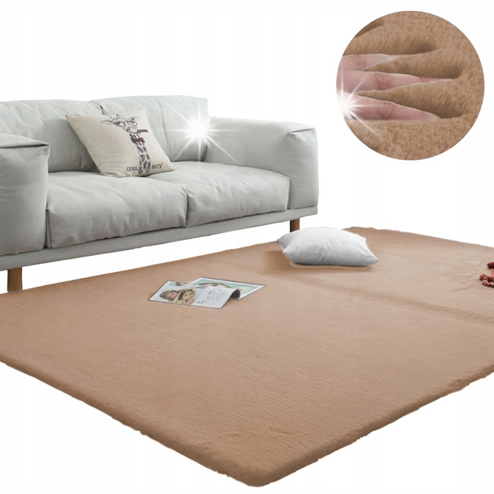 Пухкав килим Strado Rabbit LightCamel 160x220cm, антиалергичен, мек