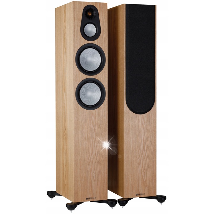 Boxe de podea Monitor Audio Silver 7G 300 (425397898), 3‑way bass-reflex, 200 W RMS, impedanta 8 Ω, 31–35 000 Hz, jesion natural