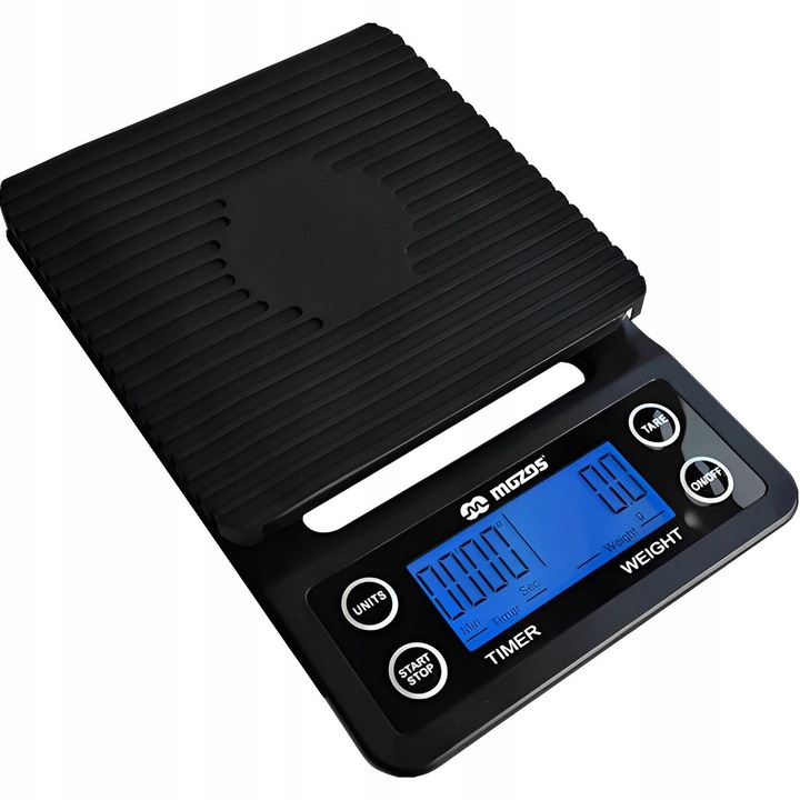 Cantar de bucatarie Mozos, pentru cafea, 0.1g precizie, negru, 153x160mm