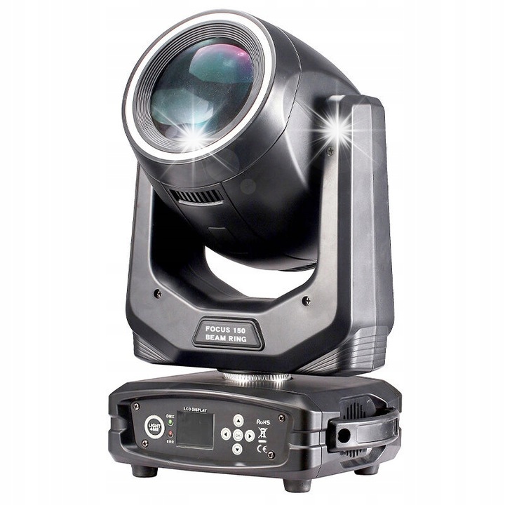 Cap de iluminat mobil LED Light4Me 150 Beam Ring, 150W, 24 LED RGB, 24x18x38cm, set complet