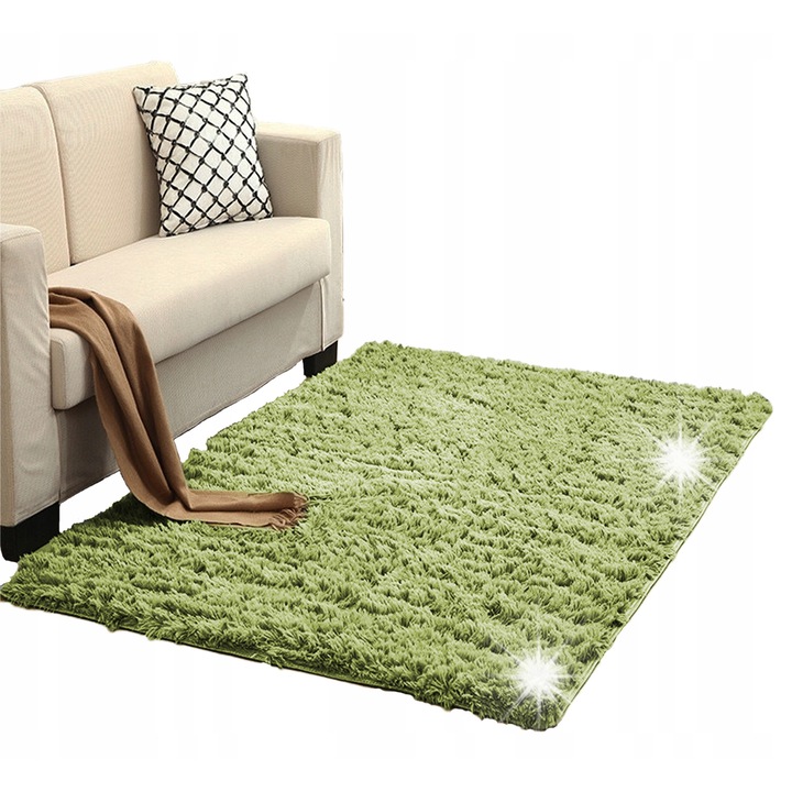 Килим Shaggy Strado 200x250cm GreenGrass, мек, дебелина 3,5см, комплект
