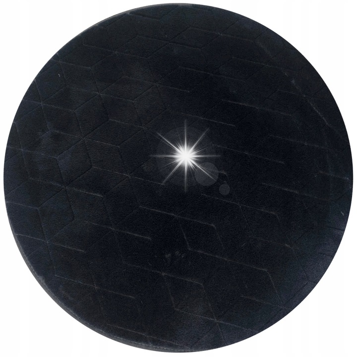 Кръгъл килим Rabbit 3D, 160x160см, черен, противоплъзгащ, от полиестер